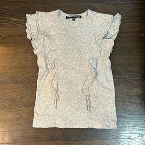 Veronica Beard Jean Ruffle Tee Heather gray